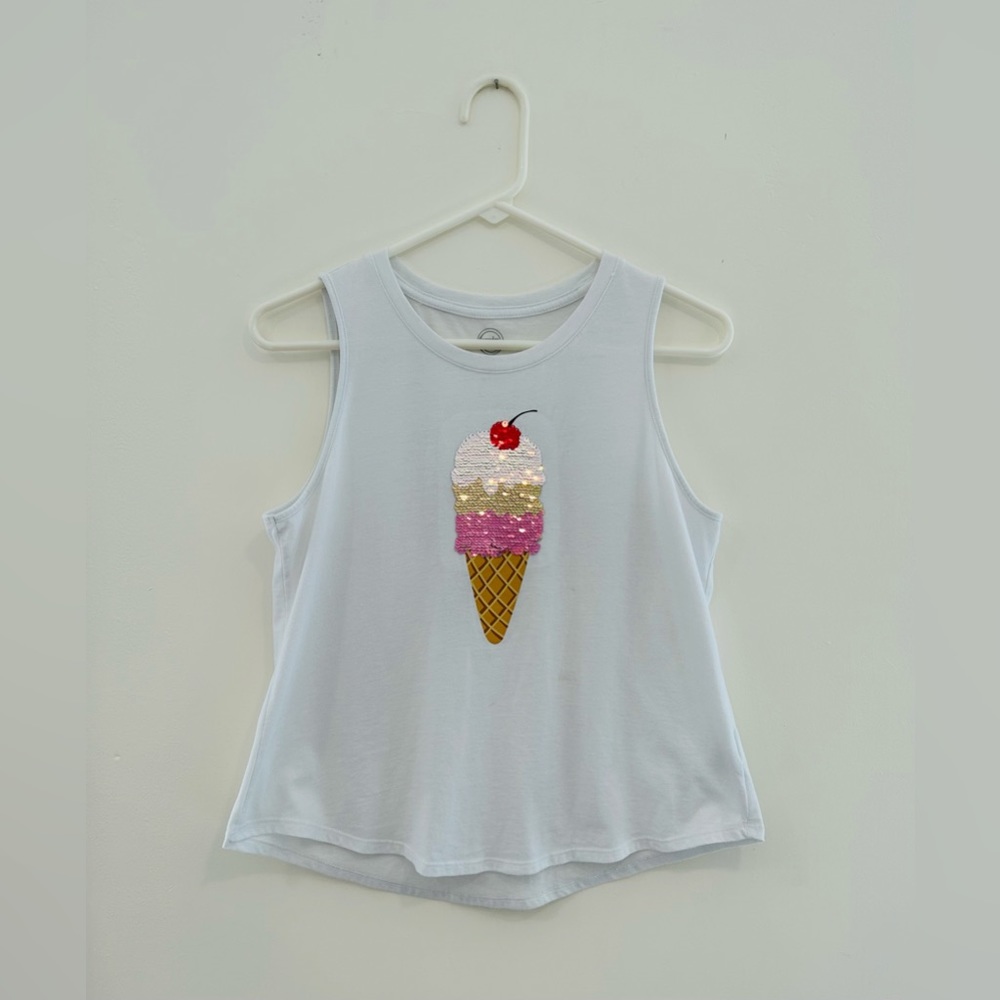 Wonder Nation Girls Tank Top Sequined Ice cream Cone Size XXL/2XG (18)
